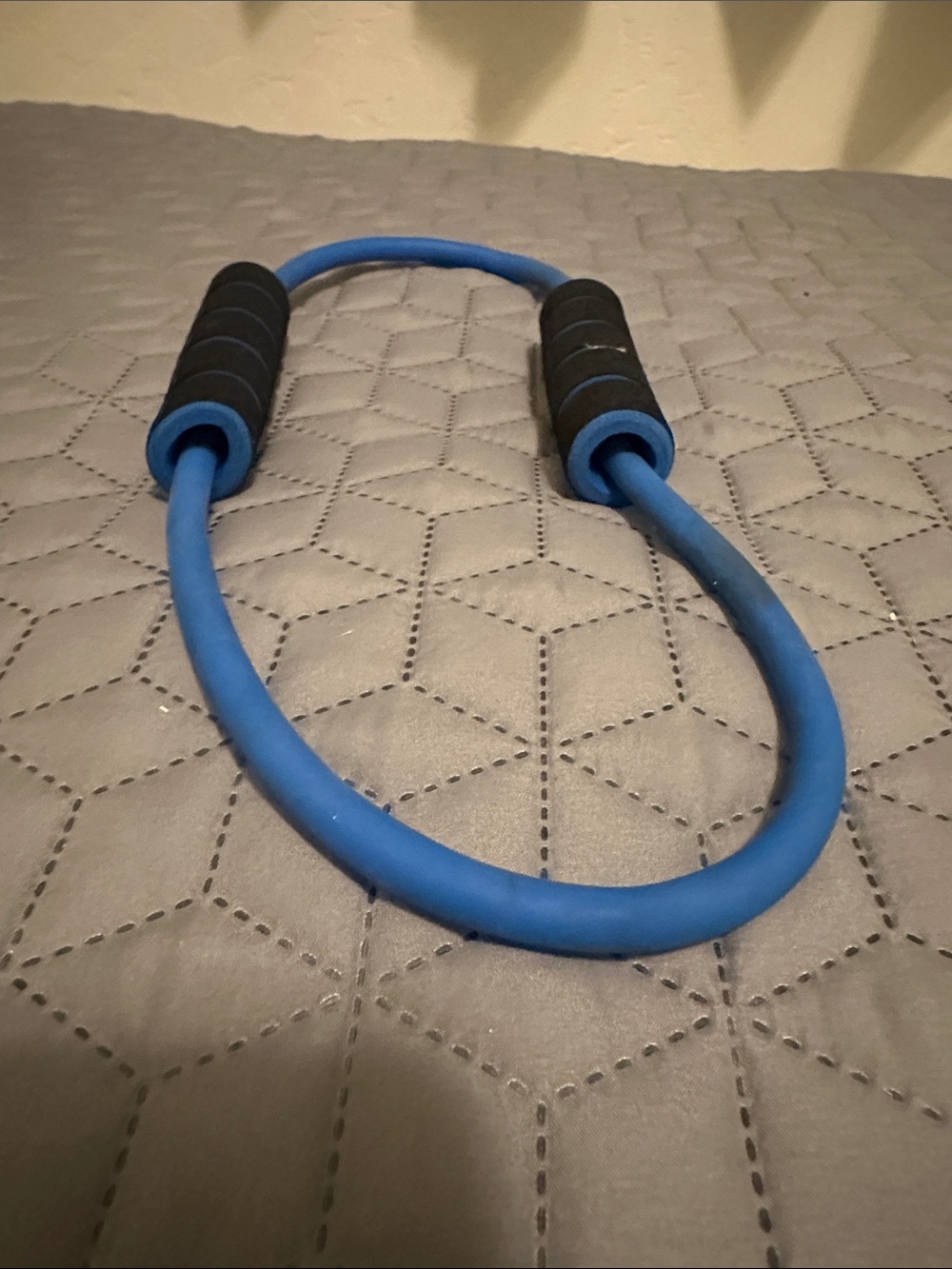 Blue Resistance Exercise Tube with Foam Handles